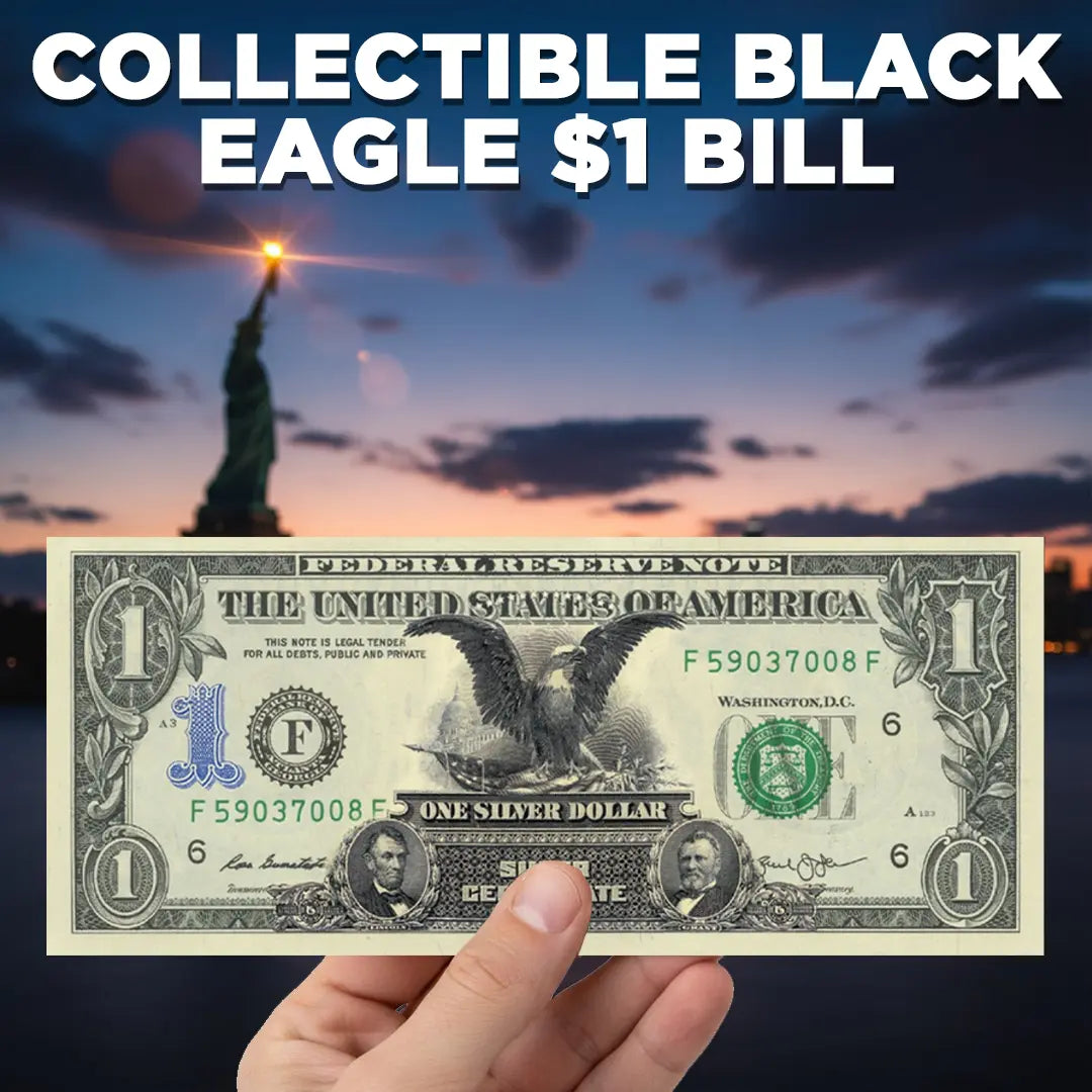 "Black Eagle" - Genuine Legal Tender U.S. $1 Bill Proud Patriots