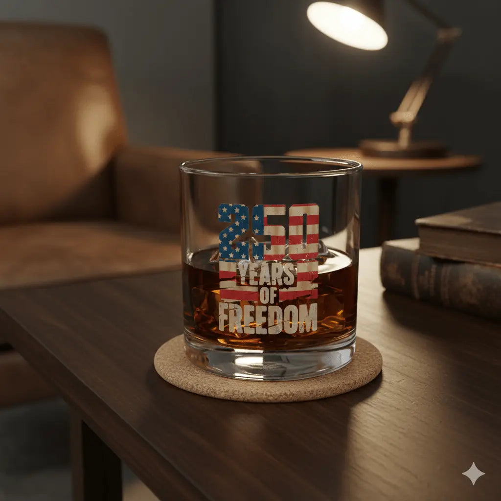 250 Years of American Freedom Rocks Glass – USA Semiquincentennial Edition PatriotDepot.com
