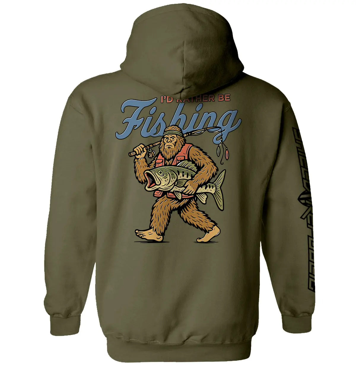 I'd Rather Be Fishing Bigfoot Shield Republic