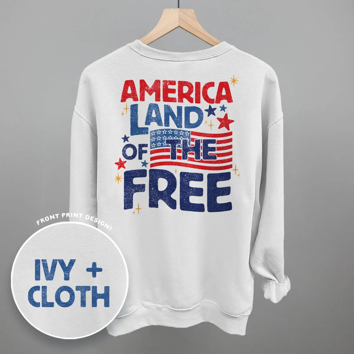 America Land Of The Free Distressed (Back Print) Ivy + Cloth