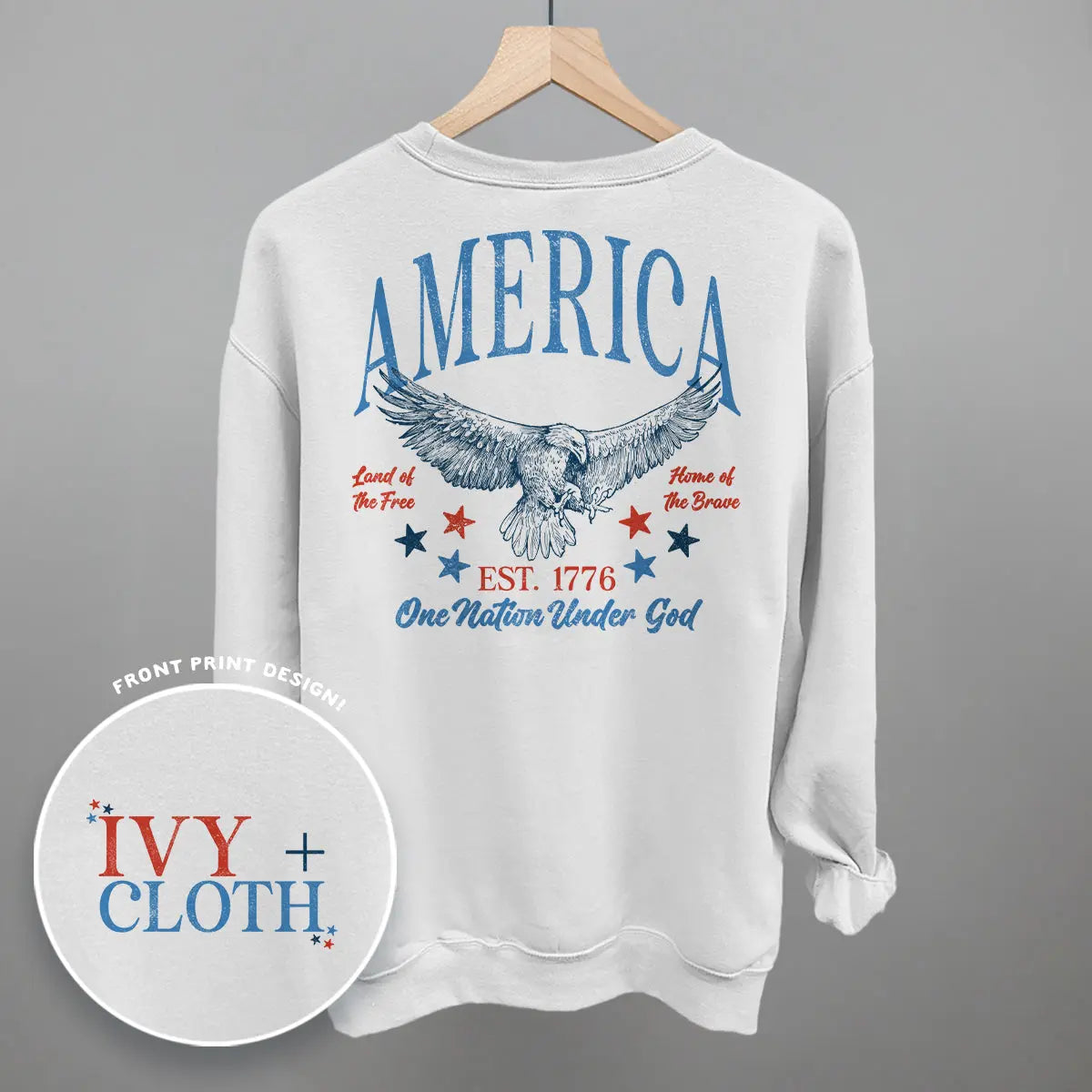 America Red & Blue Eagle (Back Print) Ivy + Cloth
