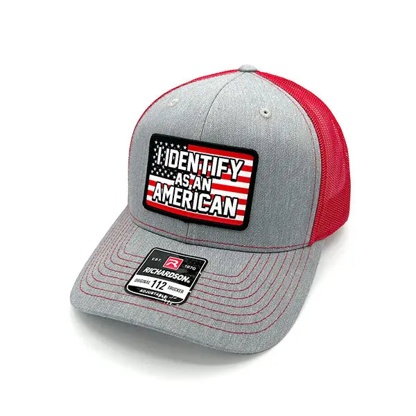 I Identify As An American Woven Patch Hat Shield Republic