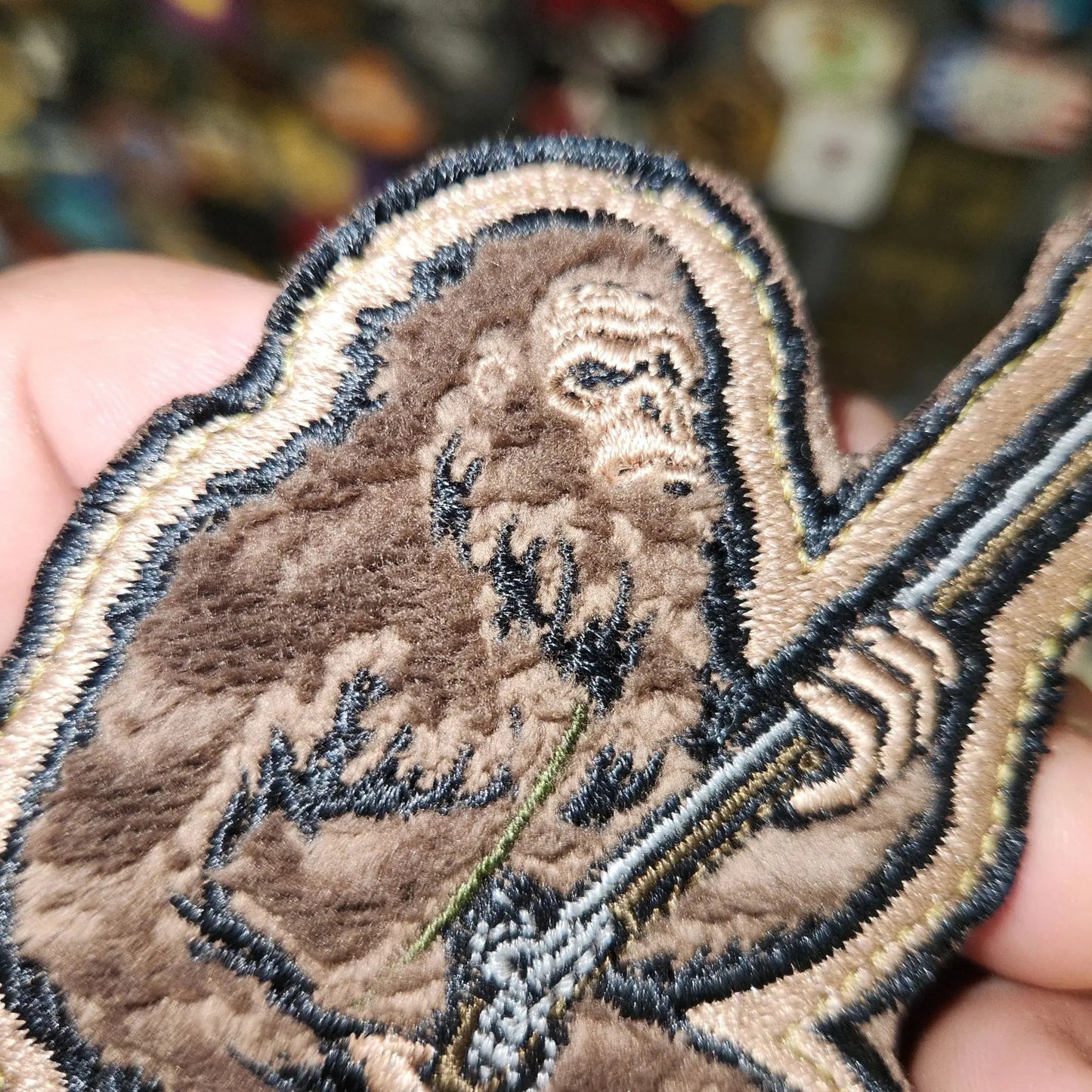 Fuzzy Flint Lock Rifle Colonial Squatch Embroidered Patch - 4 inch - Made in the USA Big Foot Tactical Gear Junkie