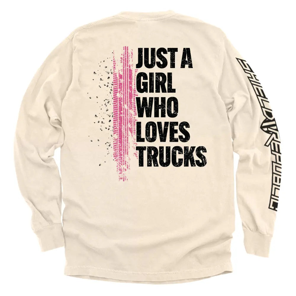 Just A Girl Who Loves Trucks Shield Republic