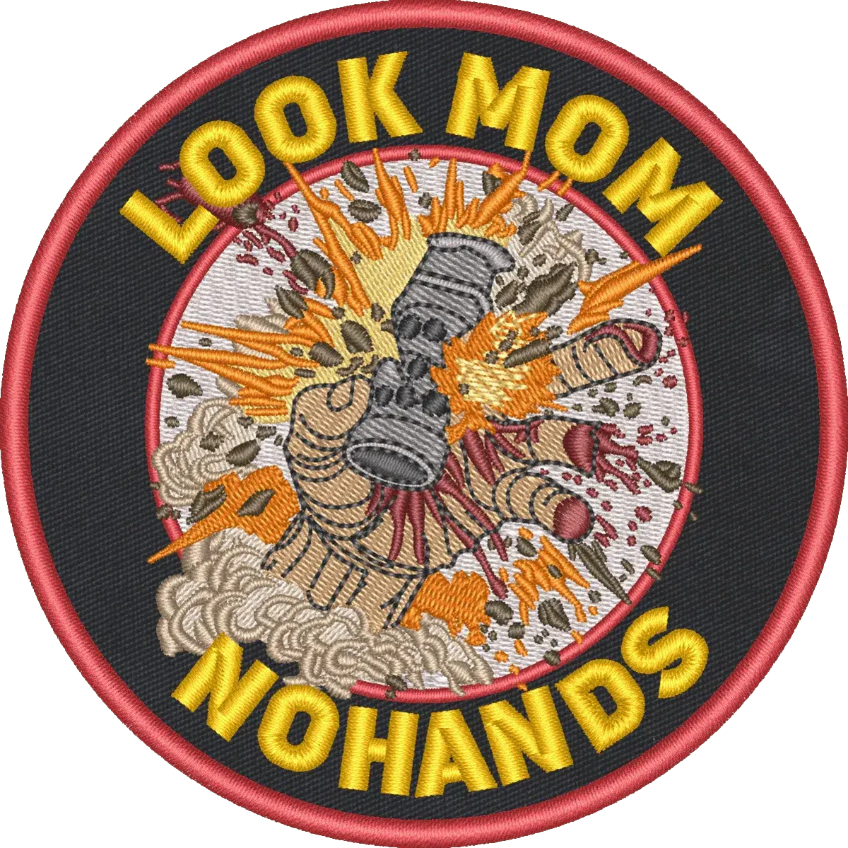 Look Mom - No Hands - 4" Embroidered Patch Tactical Gear Junkie