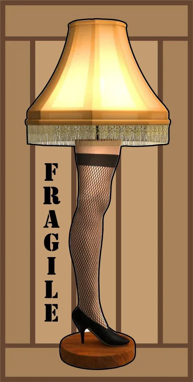 STICKER - Fragile Leg Lamp Delight: A Christmas Story Sticker - Glowing Nostalgia for Your Gear! - 4 inch