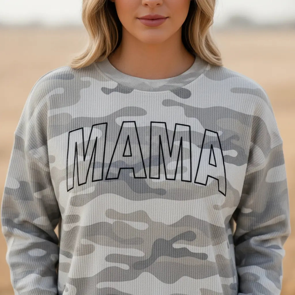 Mama Outline Grey (Front) Shield Republic