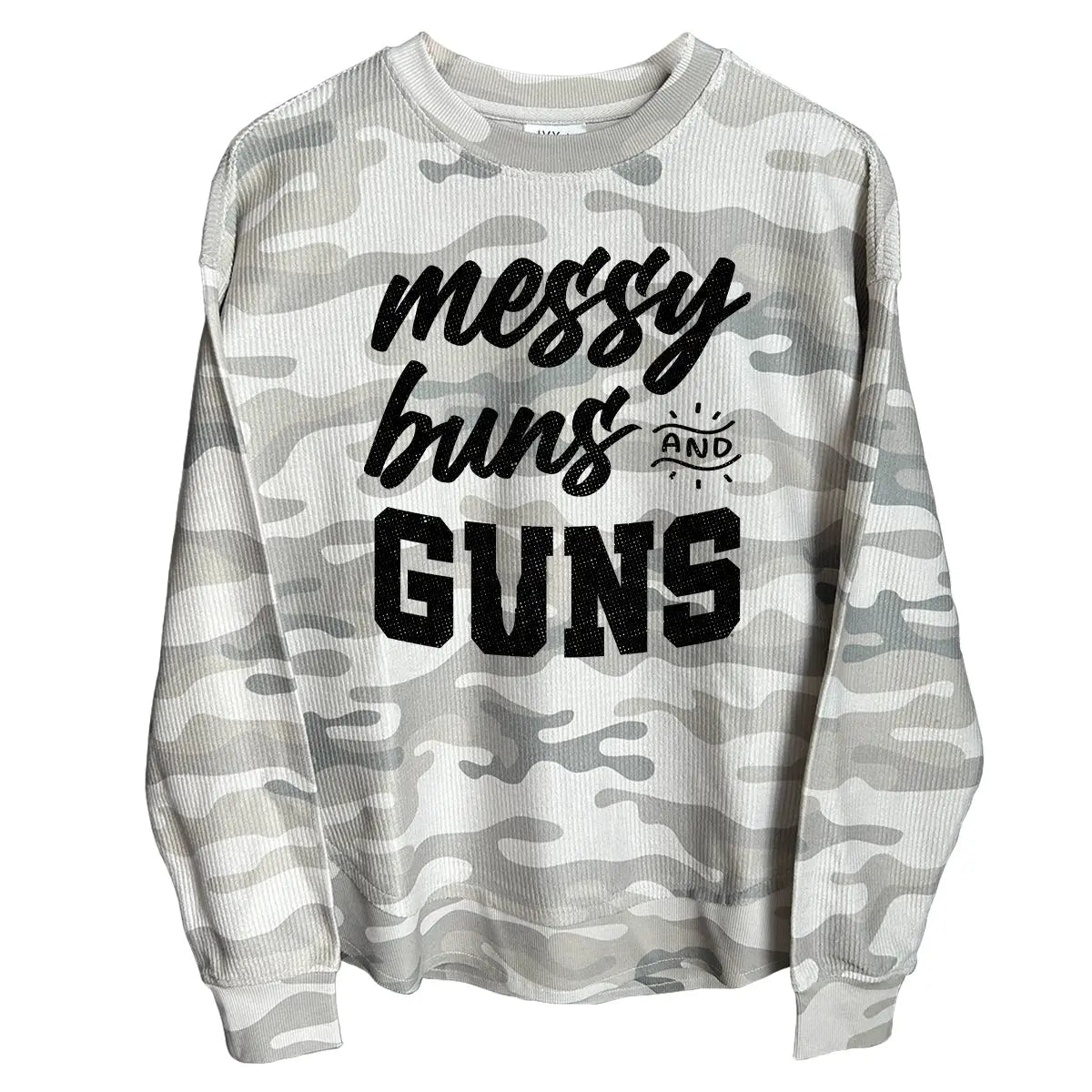 Messy Buns and Guns (Front) Corded Poncho Shield Republic