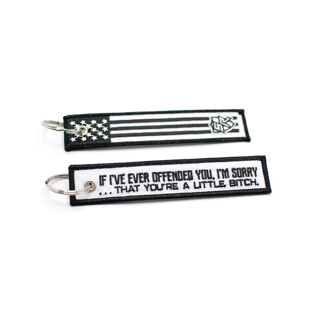 If I’ve Ever Offended You Jet Tag Keychain Shield Republic