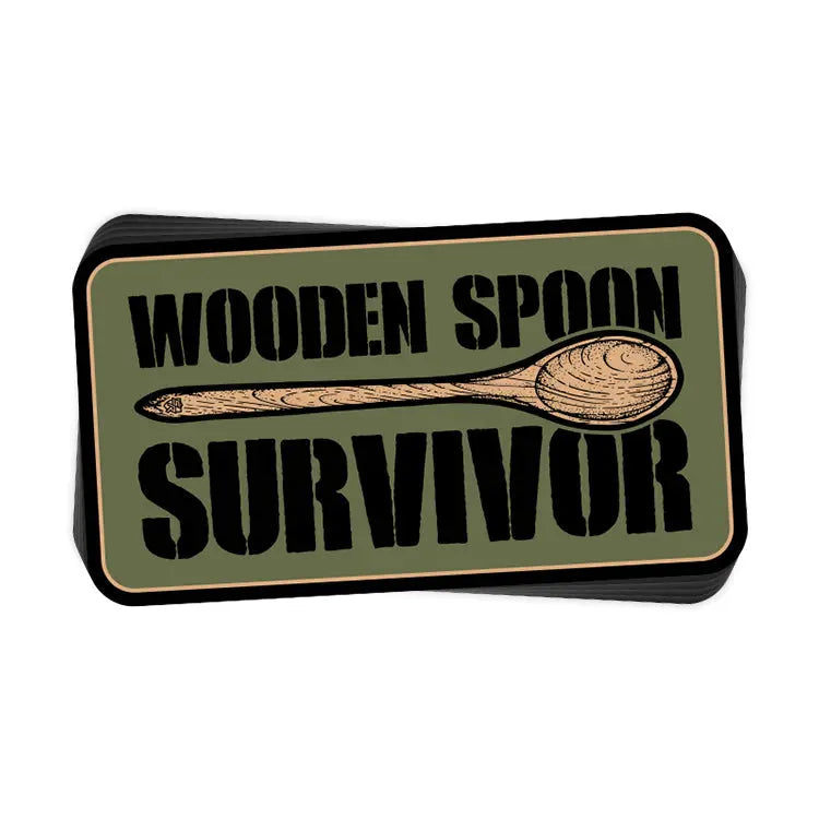 Wooden Spoon Survivor Decal Shield Republic