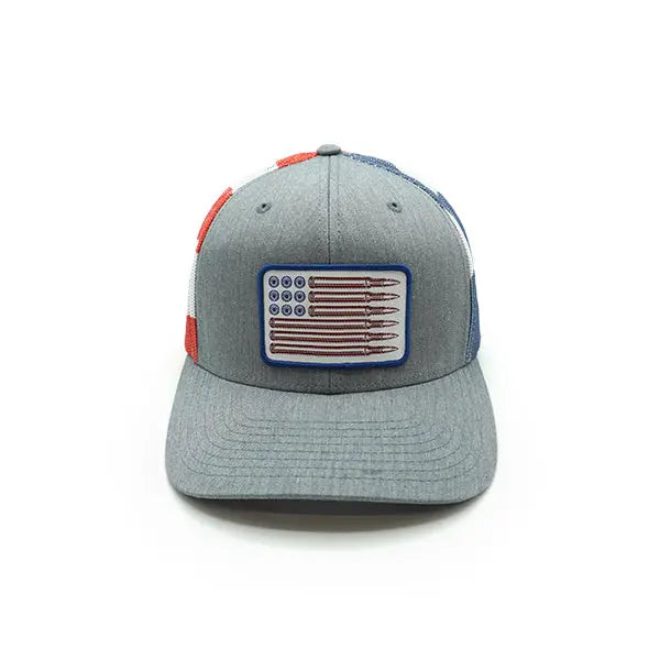 USA Bullet Flag Woven Patch Hat Shield Republic