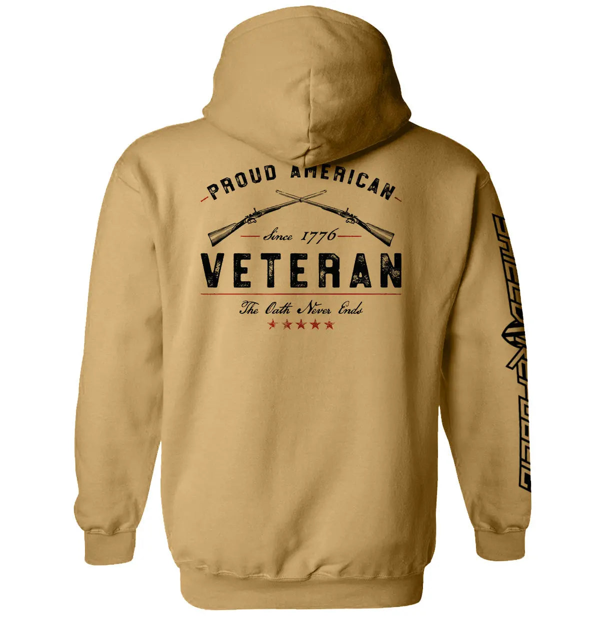 Proud American Veteran The Oath Never Ends Shield Republic