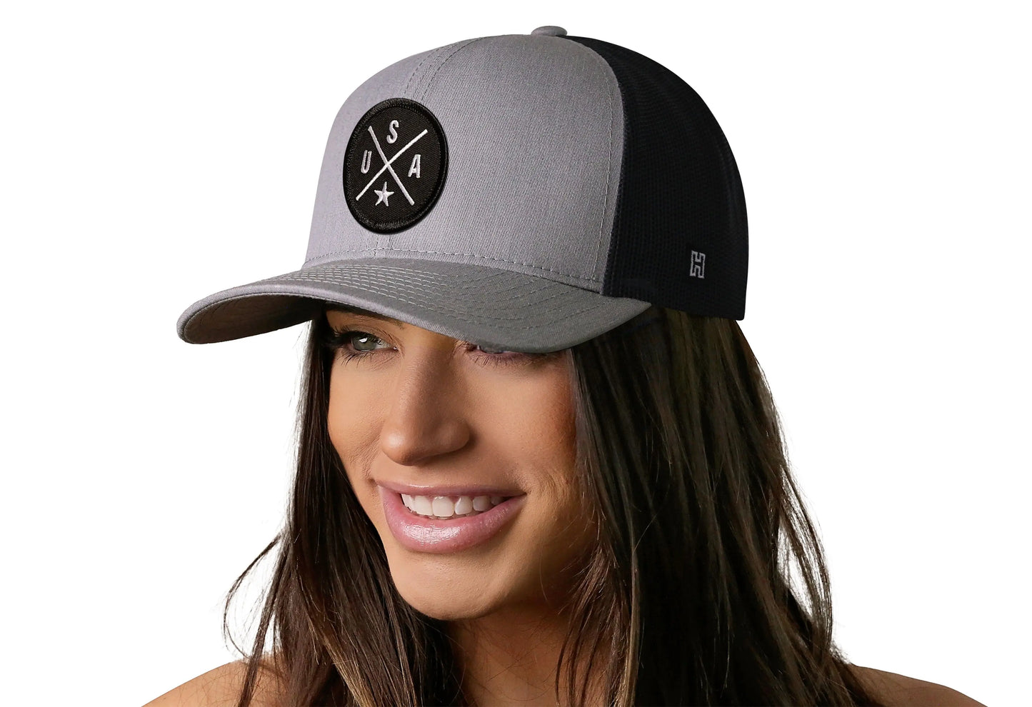 USA Trucker Hat | Gray-Black America Snapback Haka Hat