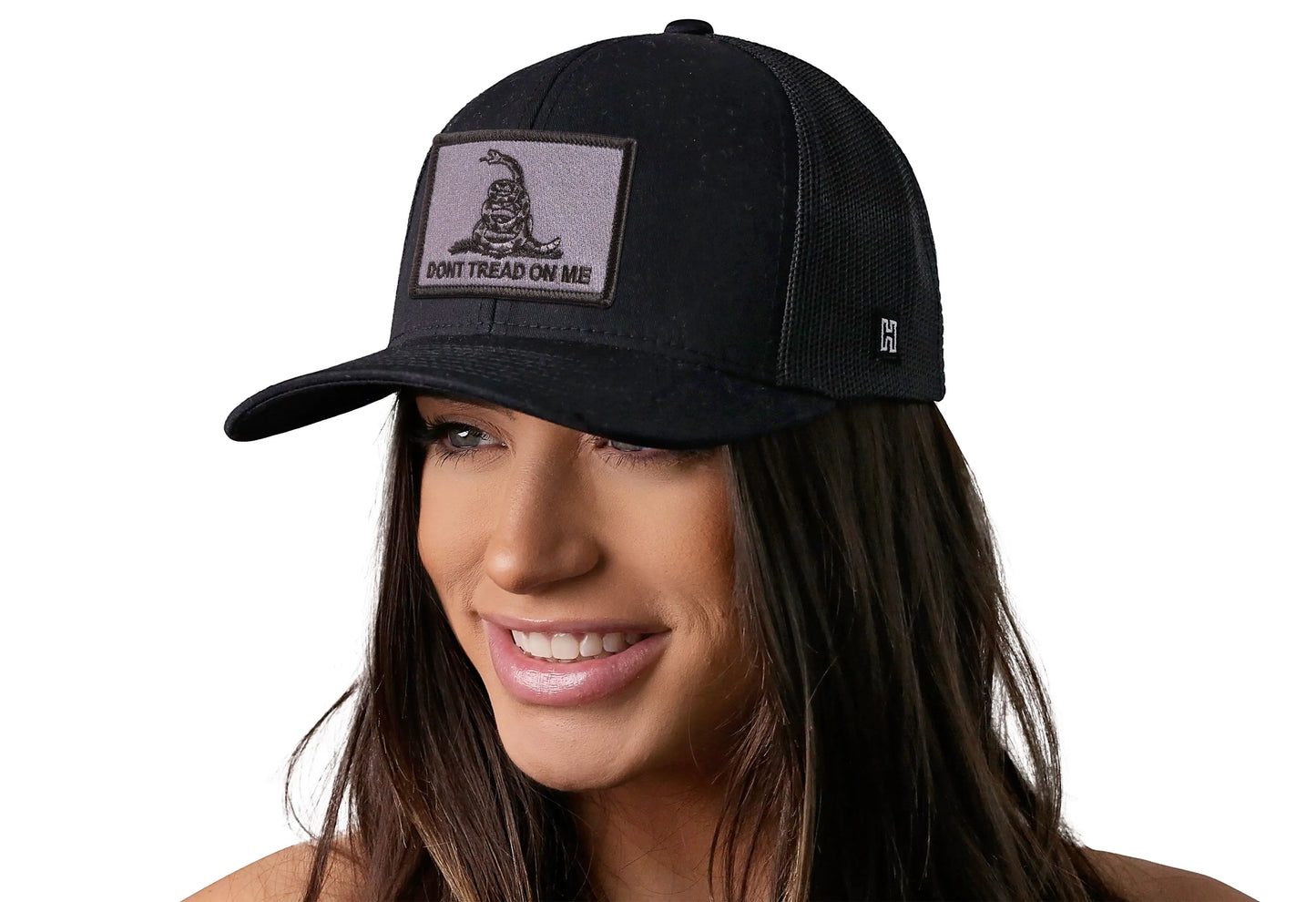Dont Tread On Me Trucker Hat | Black Gadsden Flag Tactical Snapback Haka Hat