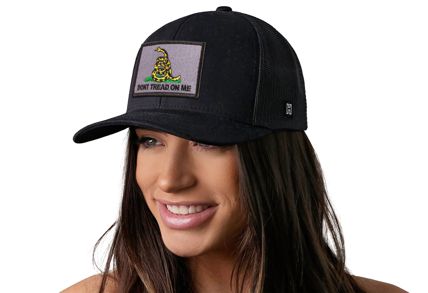 Dont Tread On Me Trucker Hat | Black Gadsden Flag Tactical Snapback Haka Hat