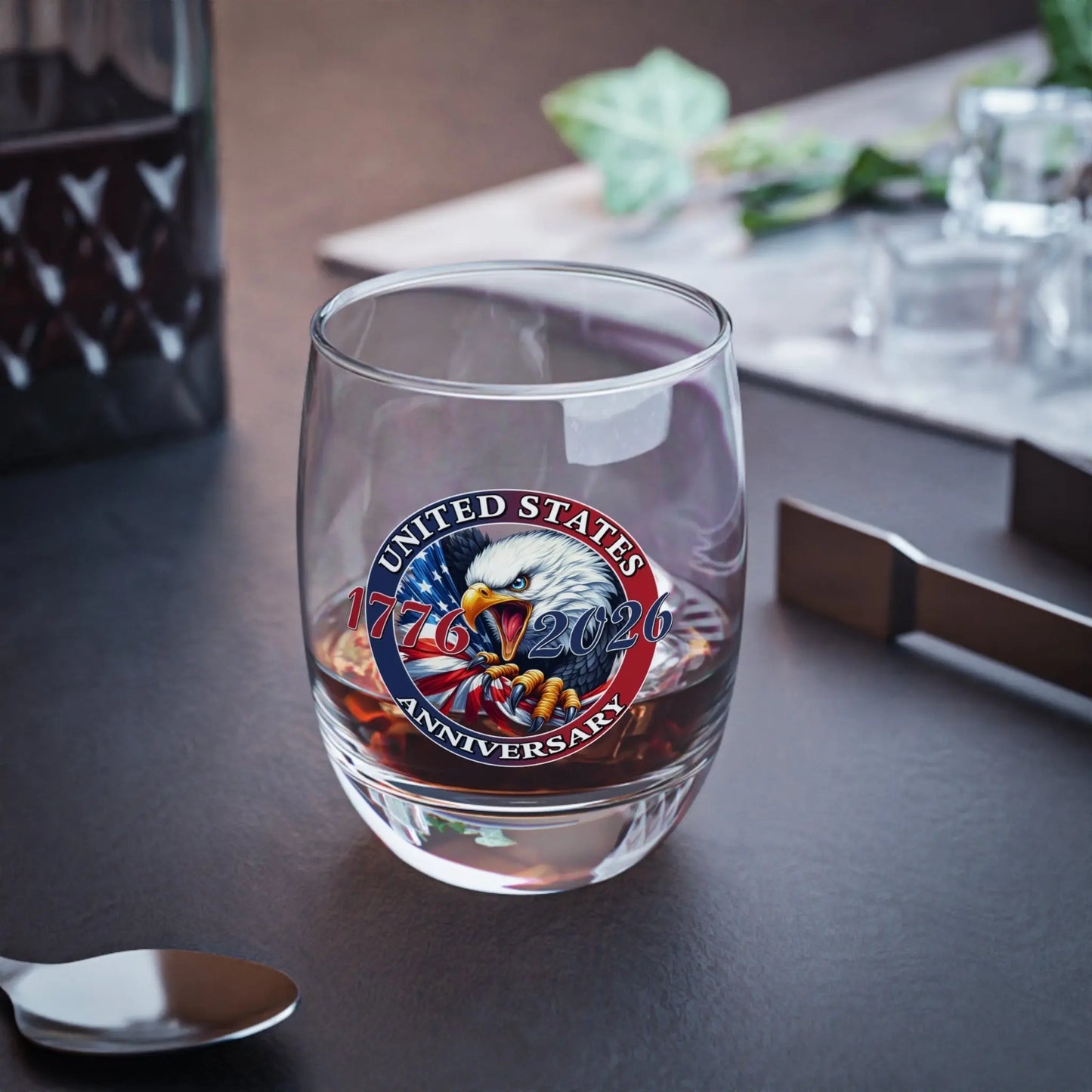 America 250th Anniversary Patriotic Eagle Whiskey Glass – 1776-2026 Edition PatriotDepot.com