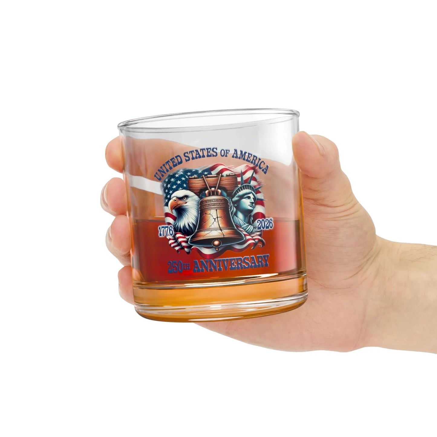 America's 250th Anniversary Liberty & Freedom Custom Rocks Glass PatriotDepot.com