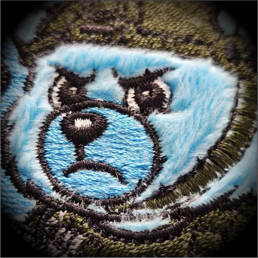 Zero Fucks Bear - IDFC BEARS - 4" Fuzzy Embroidered Patch - Blue Tactical Gear Junkie
