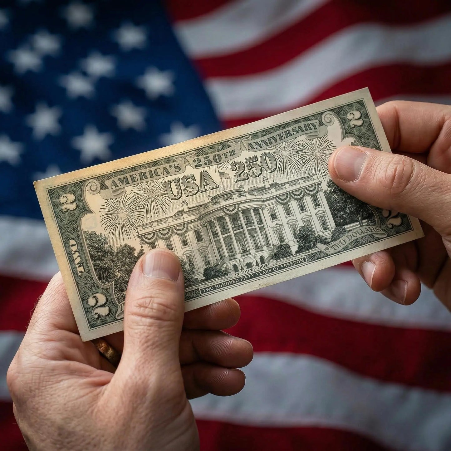 "White House" Legal Tender $2 Bill – USA 250th Collector's Edition Proud Patriots