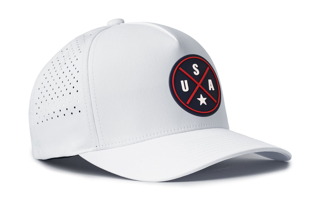 USA X Performance 5-Panel Hat | Blue-Red-White America Flexfit Snapback