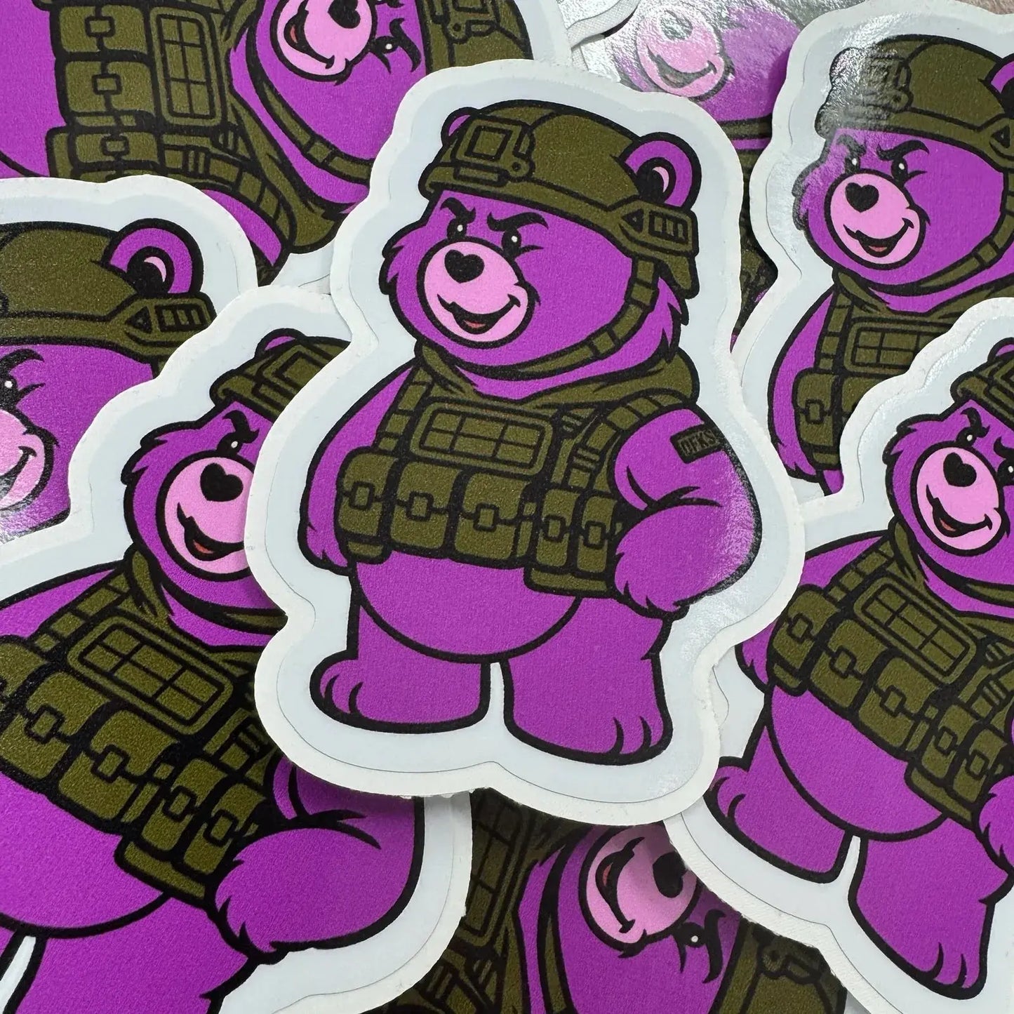 Operation Over It Bear - IDFC BEARS - 3.75" Sticker - Purple Tactical Gear Junkie