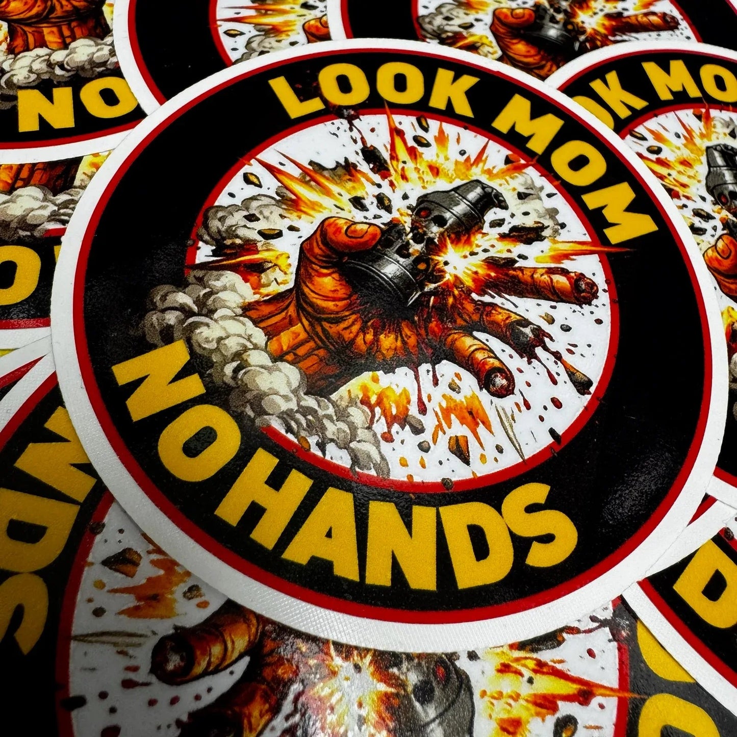 Look Mom - No Hands - 3.75" Sticker Tactical Gear Junkie