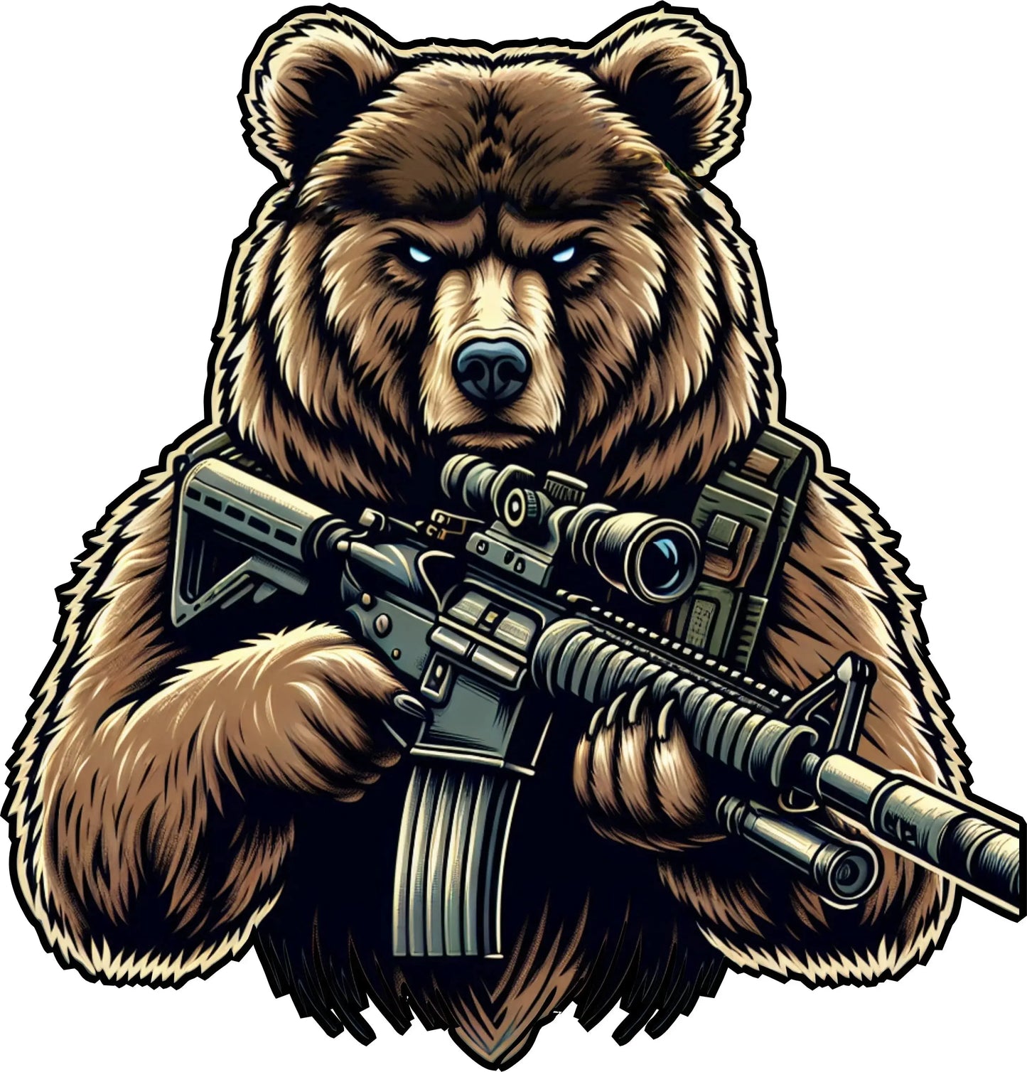 STICKER - Tactical Brown Bear - The Right To Arm Bears - 3" Tactical Gear Junkie