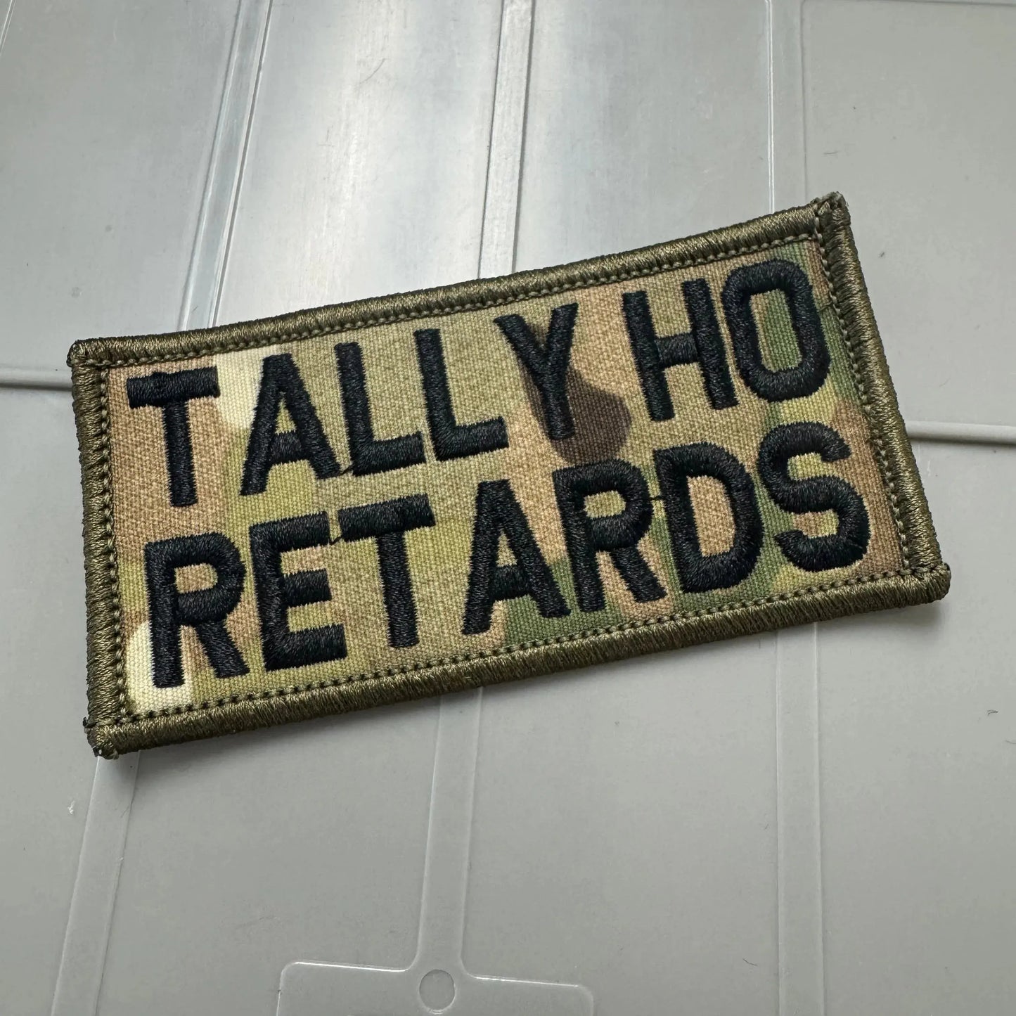 As Seen on Socials - Tally Ho Retards - 2x4 Patch - Multicam w/Black Tactical Gear Junkie