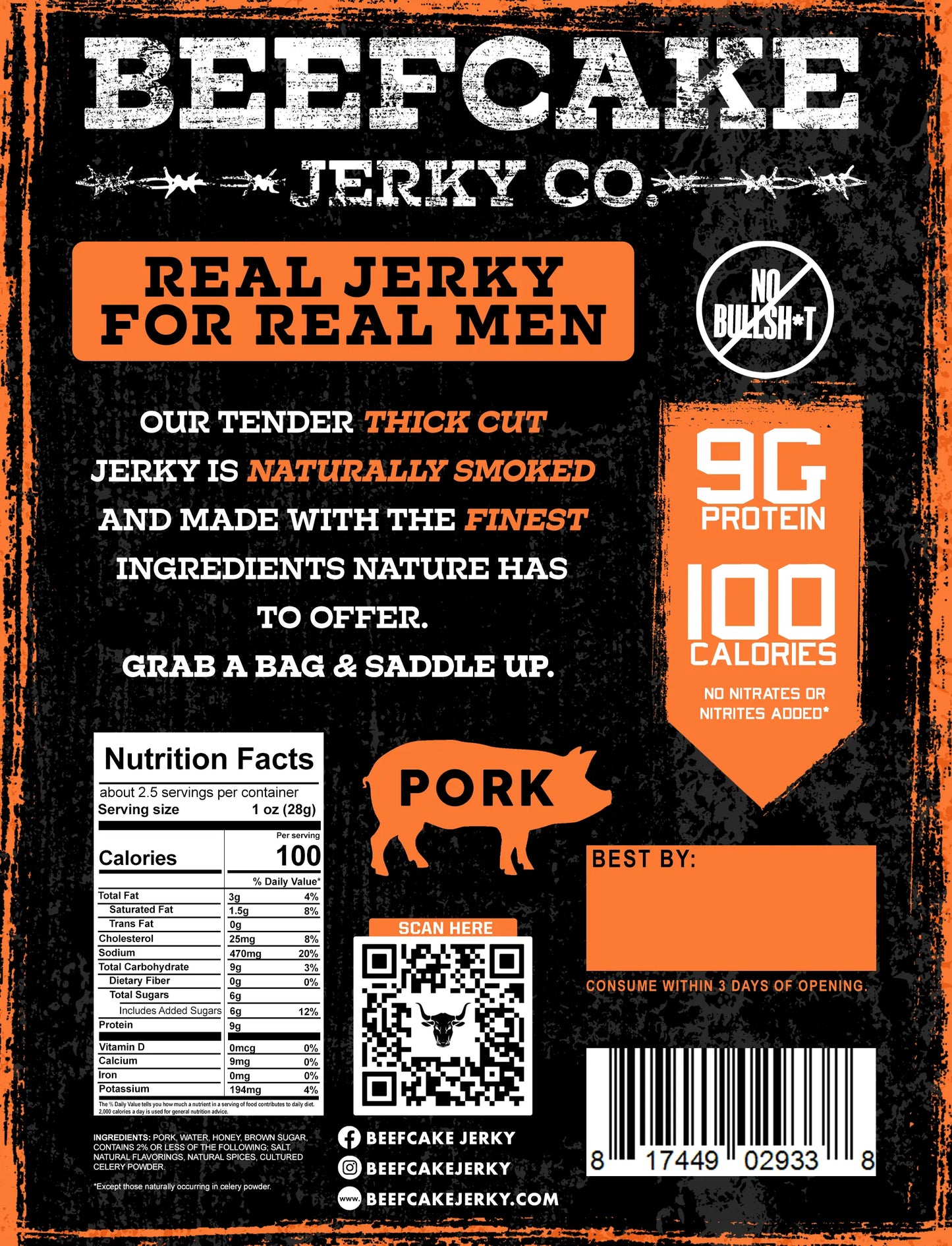 Smokehouse BBQ Jerky BeefCake Jerky