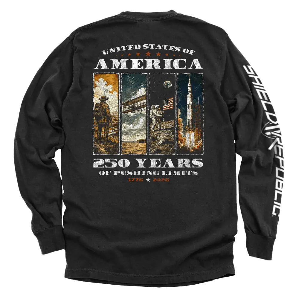 USA 250 Years of Pushing Limits Shield Republic