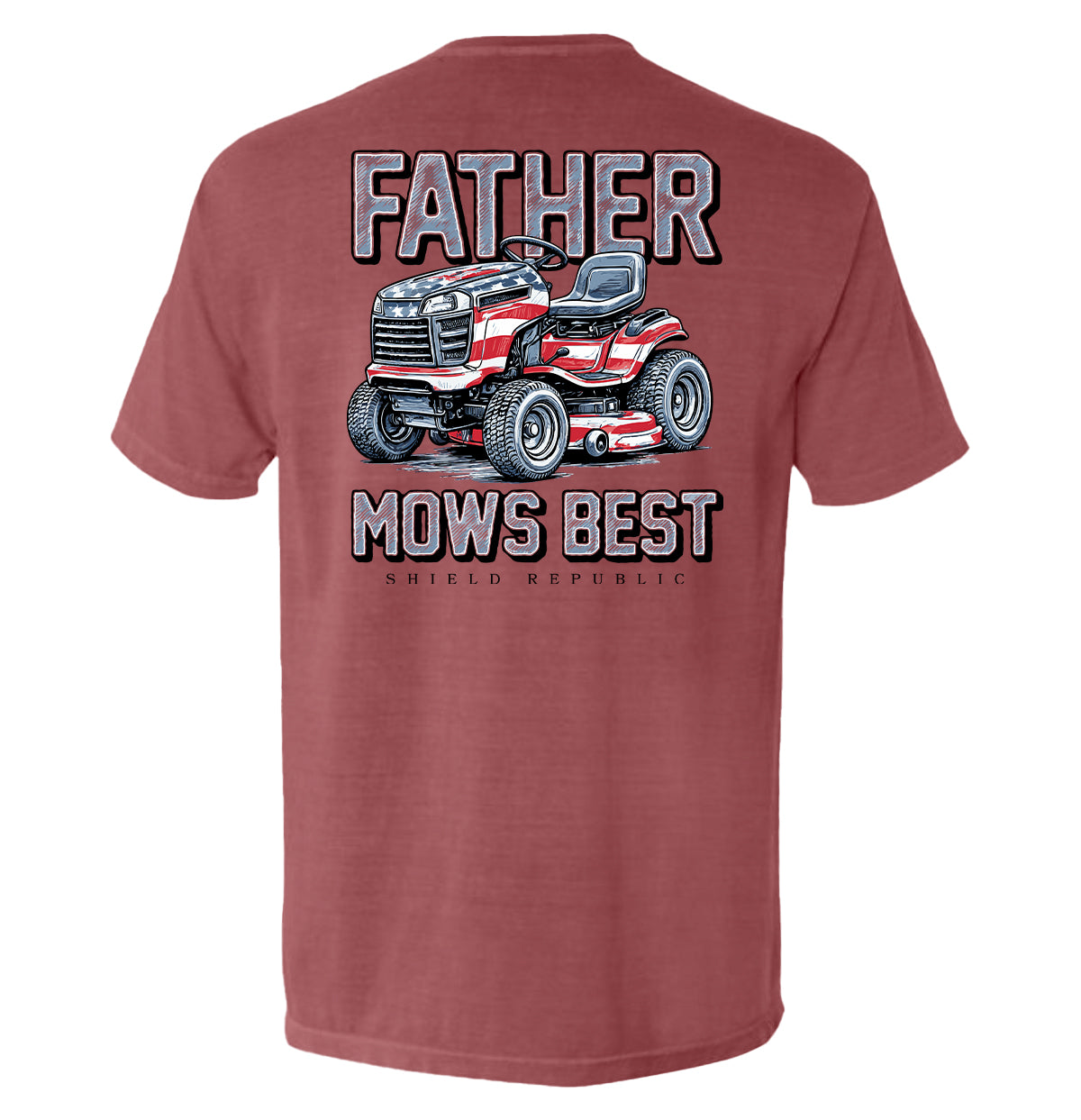 Father Mows Best Stars and Stripes