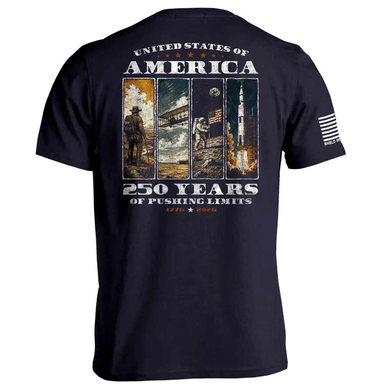 USA 250 Years of Pushing Limits Shield Republic