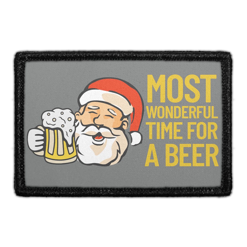 Most Wonderful Time For A Beer - Santa - Removable Patch