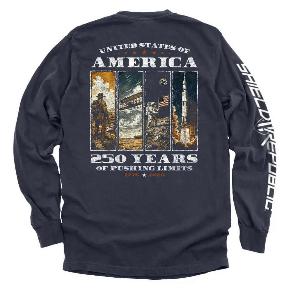 USA 250 Years of Pushing Limits Shield Republic